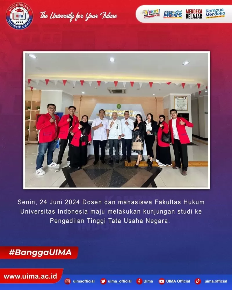 Mahasiswa UIMA Melakukan Kunjungan Ke studi ke Pengadilan Tinggi Tata Usaha Negara.